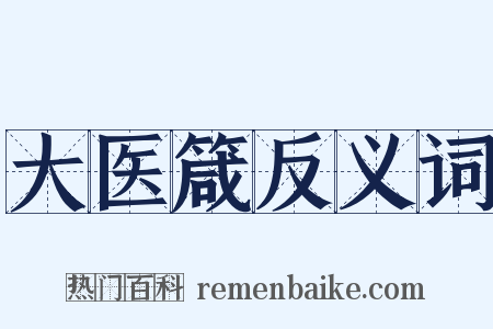 大医箴反义词是什么意思的图片